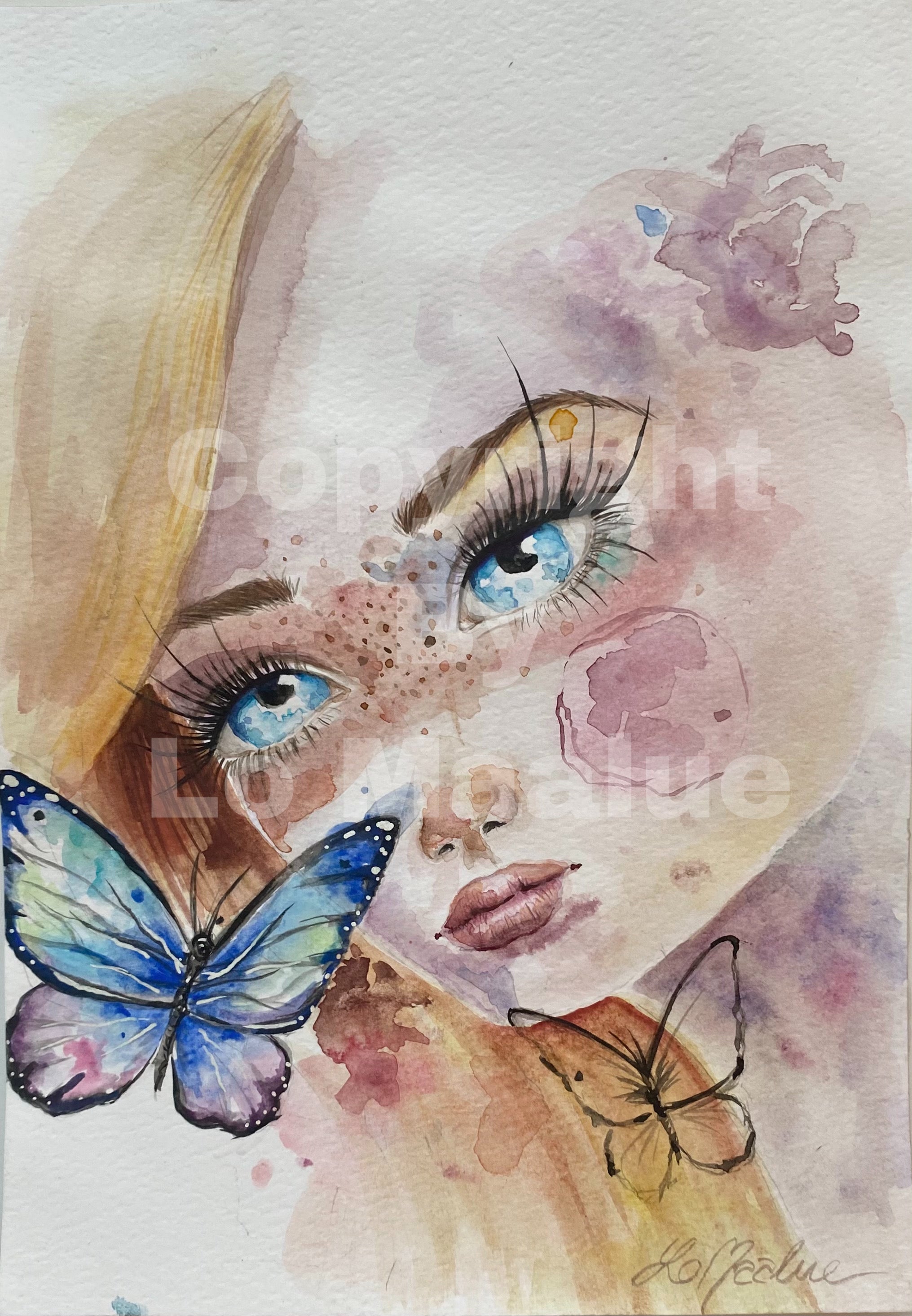 Original watercolor maleri 6